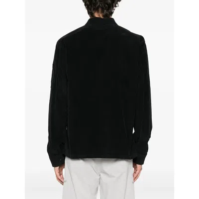 C.p. Company C.p.company Corduroy Buttoned Utility Overshirt In Black