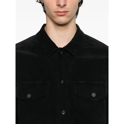 C.p. Company C.p.company Corduroy Buttoned Utility Overshirt In Black