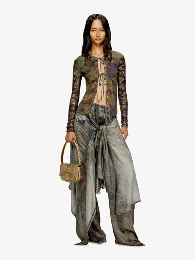 Diesel 1dr-iconic 1dr Bag In Glitter-camo Lurex In Multi