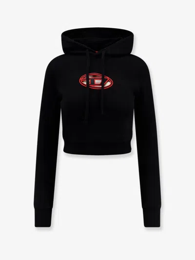 Diesel F-slimmy Cotton Blend Sweatshirt In Black