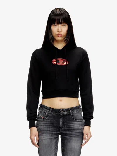Diesel F-slimmy Cotton Blend Sweatshirt In Black