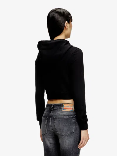 Diesel F-slimmy Cotton Blend Sweatshirt In Black