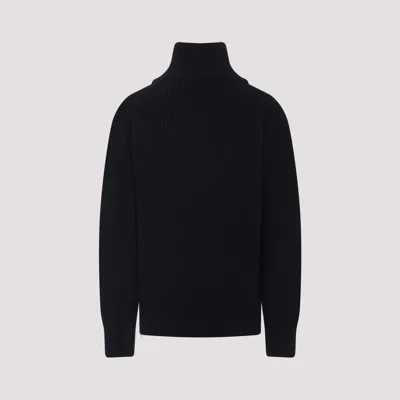 Dries Van Noten Black Wool Zip-up Cardigan In Black
