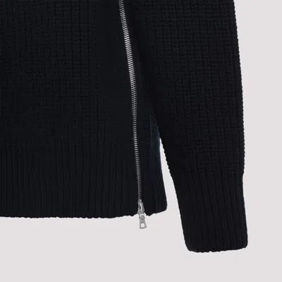 Dries Van Noten Black Wool Zip-up Cardigan In Black