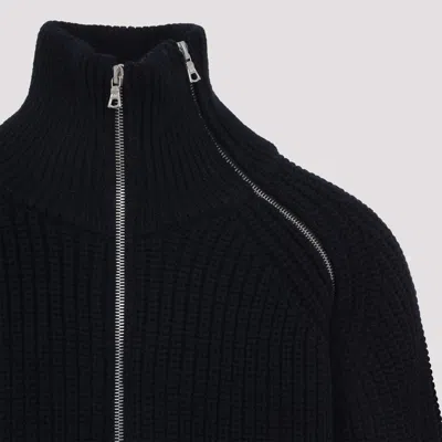 Dries Van Noten Black Wool Zip-up Cardigan In Black