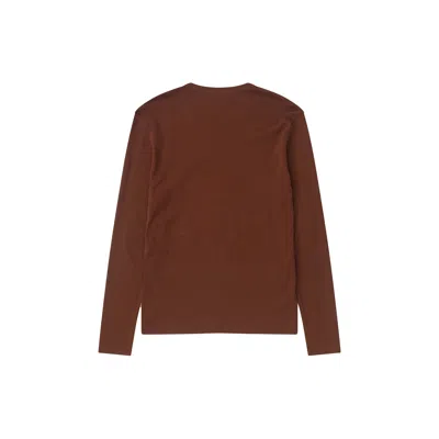 Lemaire Long Sleeve Round Neck Top Design In Brown