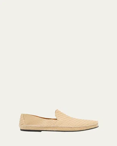 The Row Tyler Python Moccasin Loafers In Brown