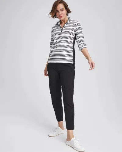 Chico's Ribbed Side Ankle Pants In Black Size 0/2 |  Zenergy Activewear In Black