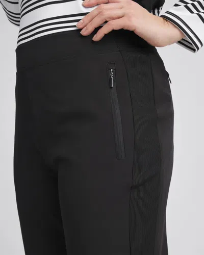 Chico's Ribbed Side Ankle Pants In Black Size 0/2 |  Zenergy Activewear In Black
