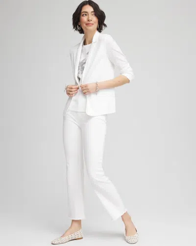 Chico's Knit Blazer In White Size Small |  In White