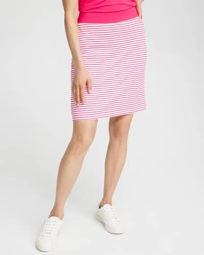 Chico's Knit Stripe Tennis Skirt In Pink Size 12/14 |  Zenergy Activewear In Pink Bromeliad