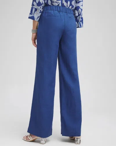 Chico's Linen Trouser Flare Pants In Naval Indigo Size 14 |  In Naval Indigo