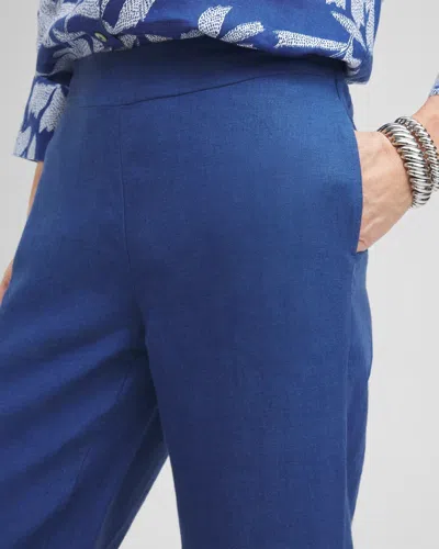 Chico's Linen Trouser Flare Pants In Naval Indigo Size 14 |  In Naval Indigo