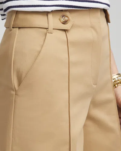 Chico's Sateen Tab-front A-line Shorts In Brown