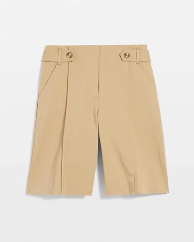 Chico's Sateen Tab-front A-line Shorts In Brown