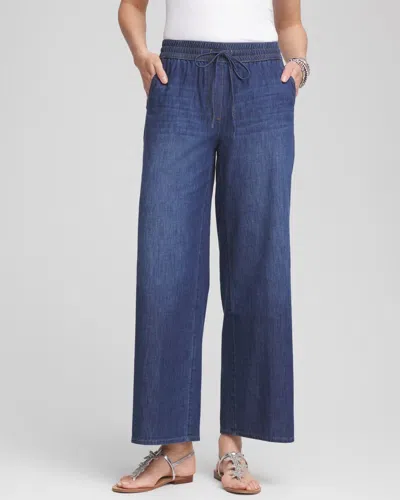 Chico's Lightweight Drawstring Ankle Jeans In Denim