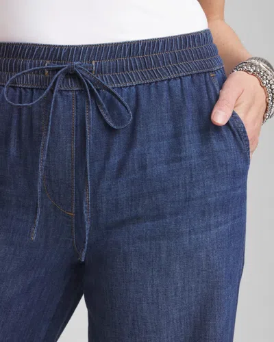 Chico's Lightweight Drawstring Ankle Jeans In Denim