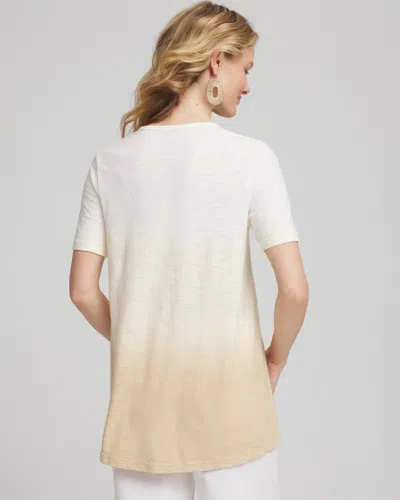 Chico's Ombr Short Sleeve Forward-seam Tee In Brown