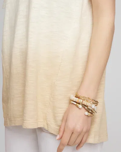 Chico's Ombr Short Sleeve Forward-seam Tee In Brown