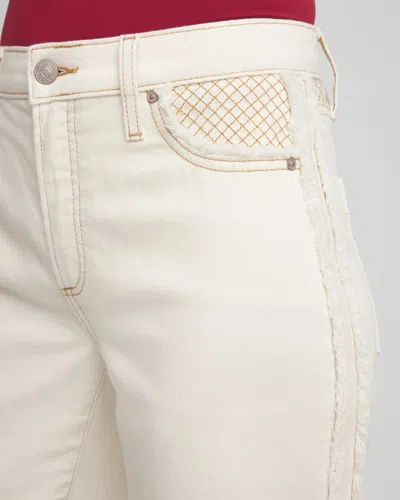 Chico's Girlfriend Flared-leg Jeans In Cream