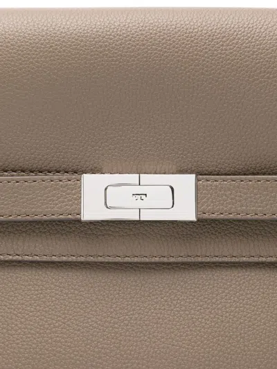 Tory Burch Cross Body Bag With Luxurious Suede And Lamb Leather Trim In Brown