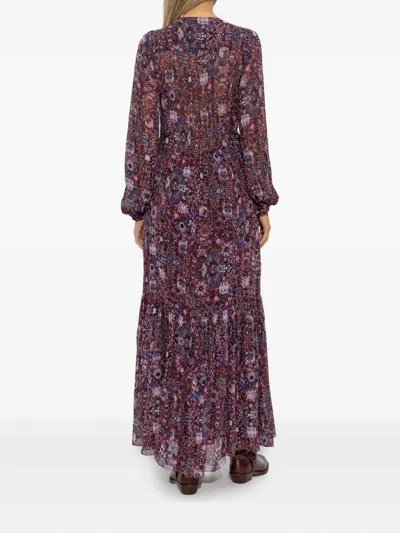 Isabel Marant Étoile Isabel Marant Etoile Briane Long Printed Crepe Dress In Purple