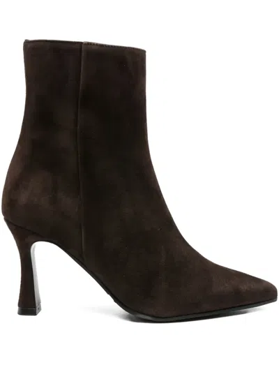 Evaluna 80mm Pointed-toe Ankle Boots In Brown