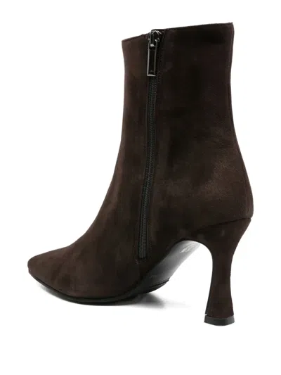 Evaluna 80mm Pointed-toe Ankle Boots In Brown