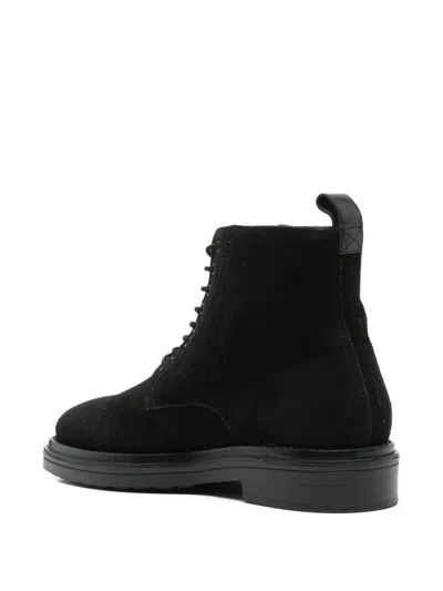 系带绒面皮及踝靴