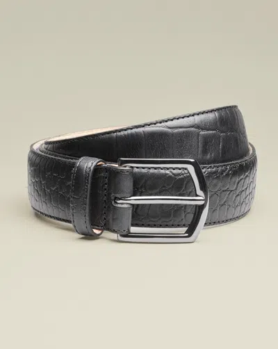 Charles Tyrwhitt Embossed Leather Belt In Black