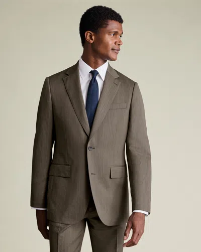 Charles Tyrwhitt Men's  Ultimate Performance Herringbone Suit Na Jacket In Brown