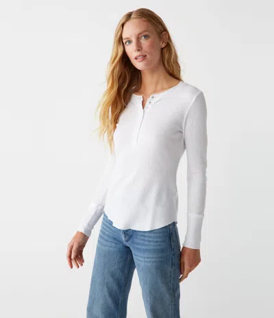 Michael Stars Regan Thermal Henley Tee In White