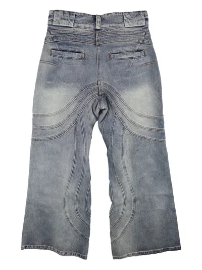No/faith Studios Blue Wave Jeans In Gray