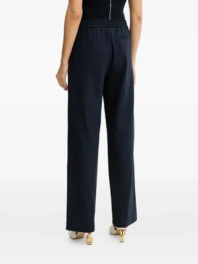 Hugo Boss Drawstring Straight Trousers In Blue