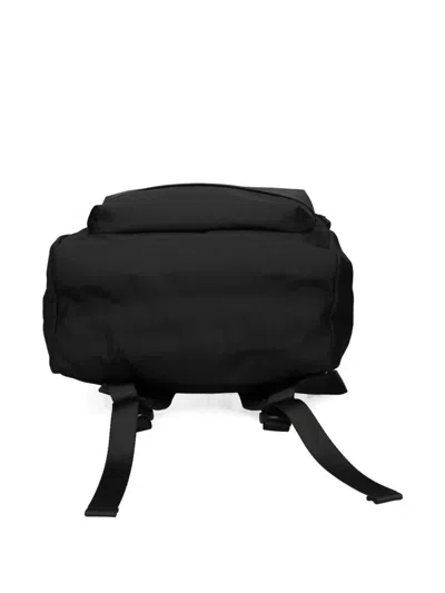 Ea7 Canvas Backpack With Logo Print In Black