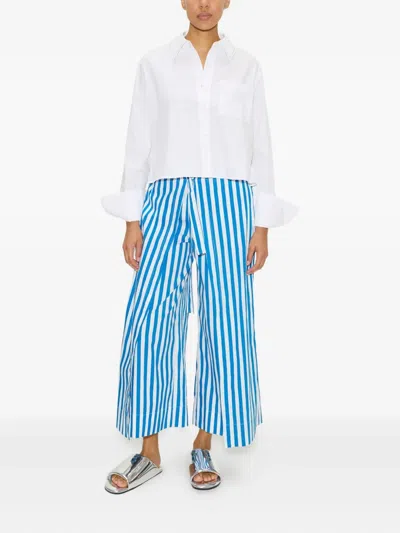 Simon Miller Ayre Cropped Poplin Top In Macadamia In White