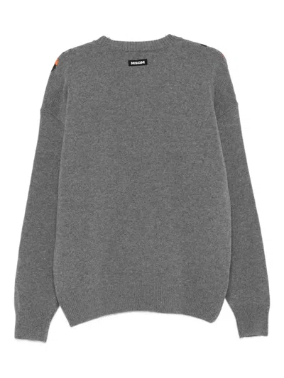 Msgm Suéter Cuello Redondo - Gris In Gray