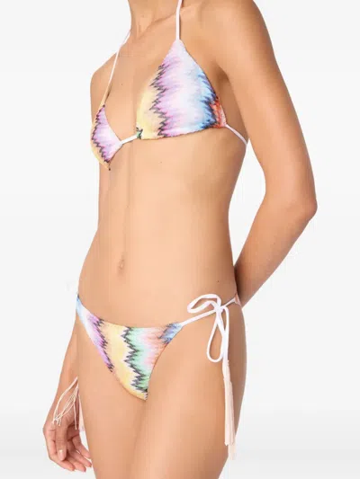 Missoni Zigzag-pattern Tassel Bikini In Yellow