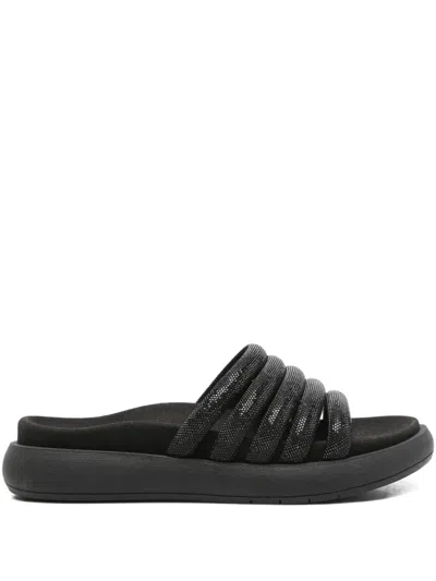 亮片金葱缀饰套穿式凉鞋