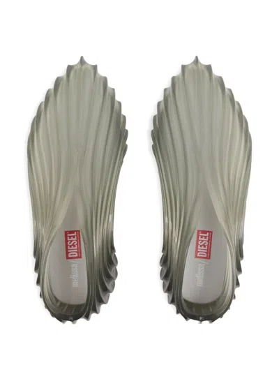 Diesel X Melissa Ribbed Wave Sneakers In Gray