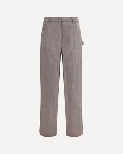 Golden Goose Light Brown Pants In Chevron Wool Blend In Brown