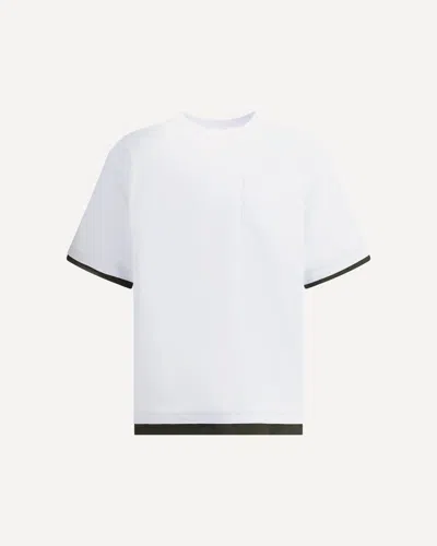 Sacai Pocket-trimmed Jersey T-shirt In White