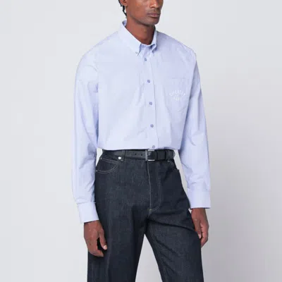 Givenchy Button-down Shirt With Pointed Collar And Embroidered Detail In Blue