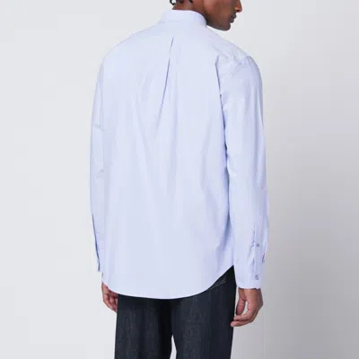 Givenchy Button-down Shirt With Pointed Collar And Embroidered Detail In Blue