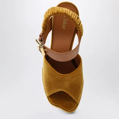 Chloé Chloe' Women Aria Velvet Sandals In Yellow