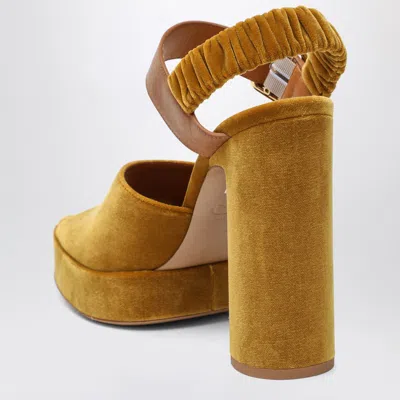 Chloé Chloe' Women Aria Velvet Sandals In Yellow