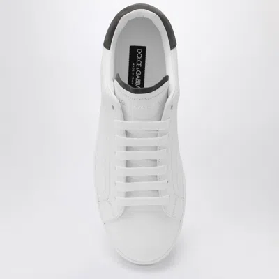 Dolce & Gabbana Portifano Panelled Leather Sneakers In White