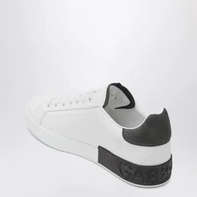 Dolce & Gabbana Portifano Panelled Leather Sneakers In White