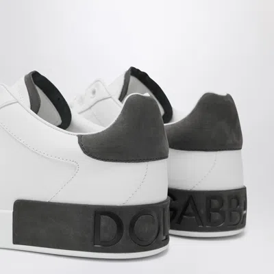 Dolce & Gabbana Portifano Panelled Leather Sneakers In White