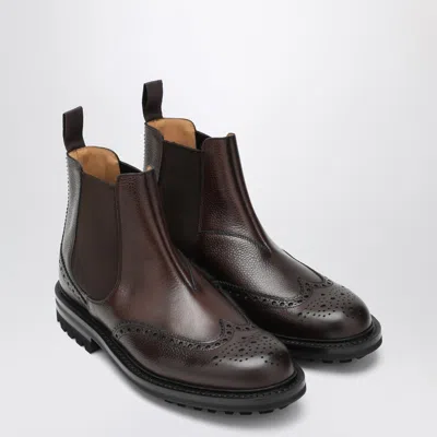 Church's Leather Ankle Boots Brogue Detailing In Brown